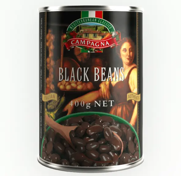 CANNED BLACK BEANS - Campagna - 2.55kg