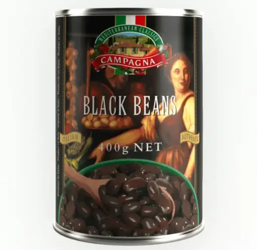 CANNED BLACK BEANS - Campagna - 2.55kg